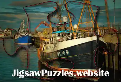 Commercial Fishing Boats in Harbour Jigsaw