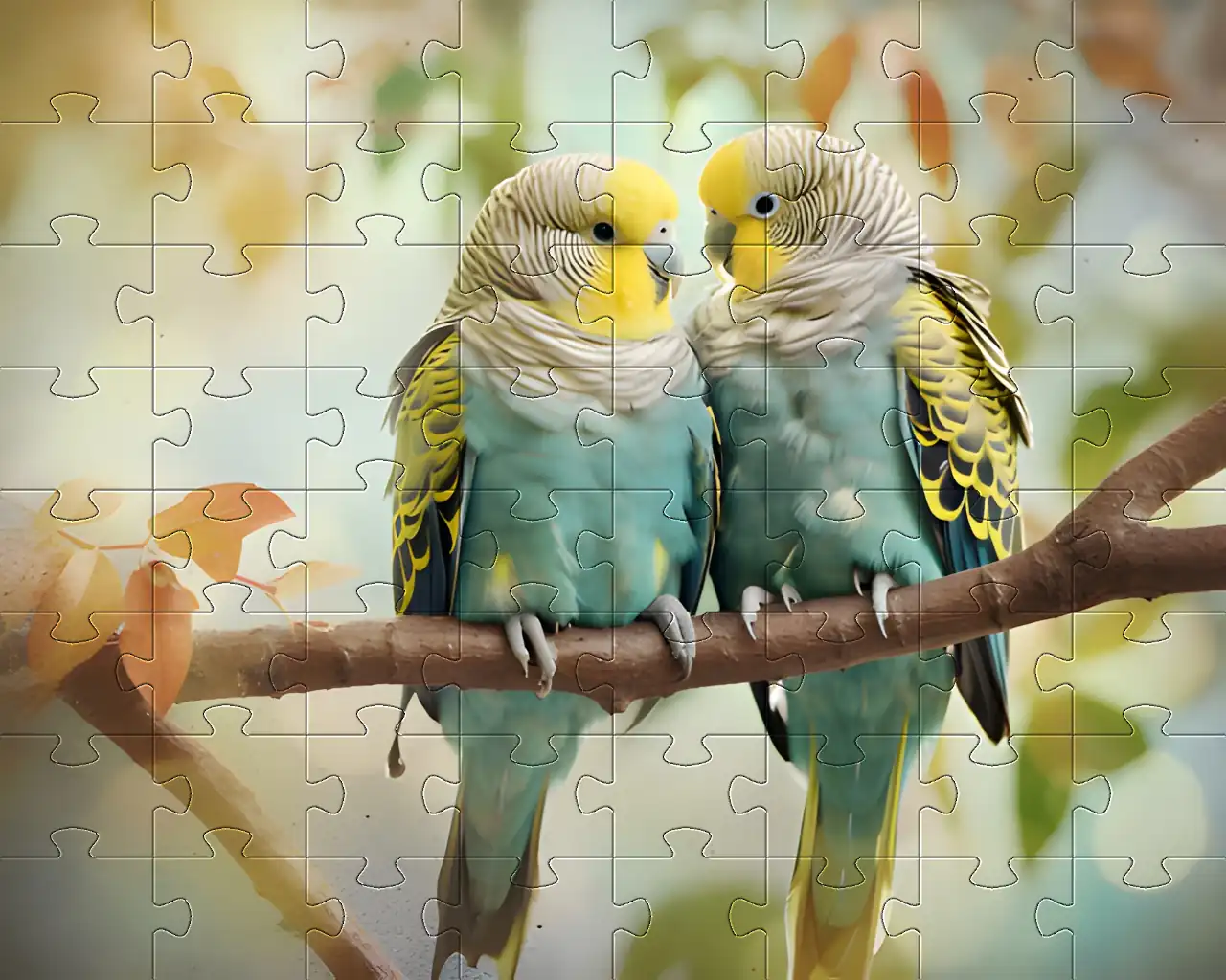 Picture of jigsaw of two budgies