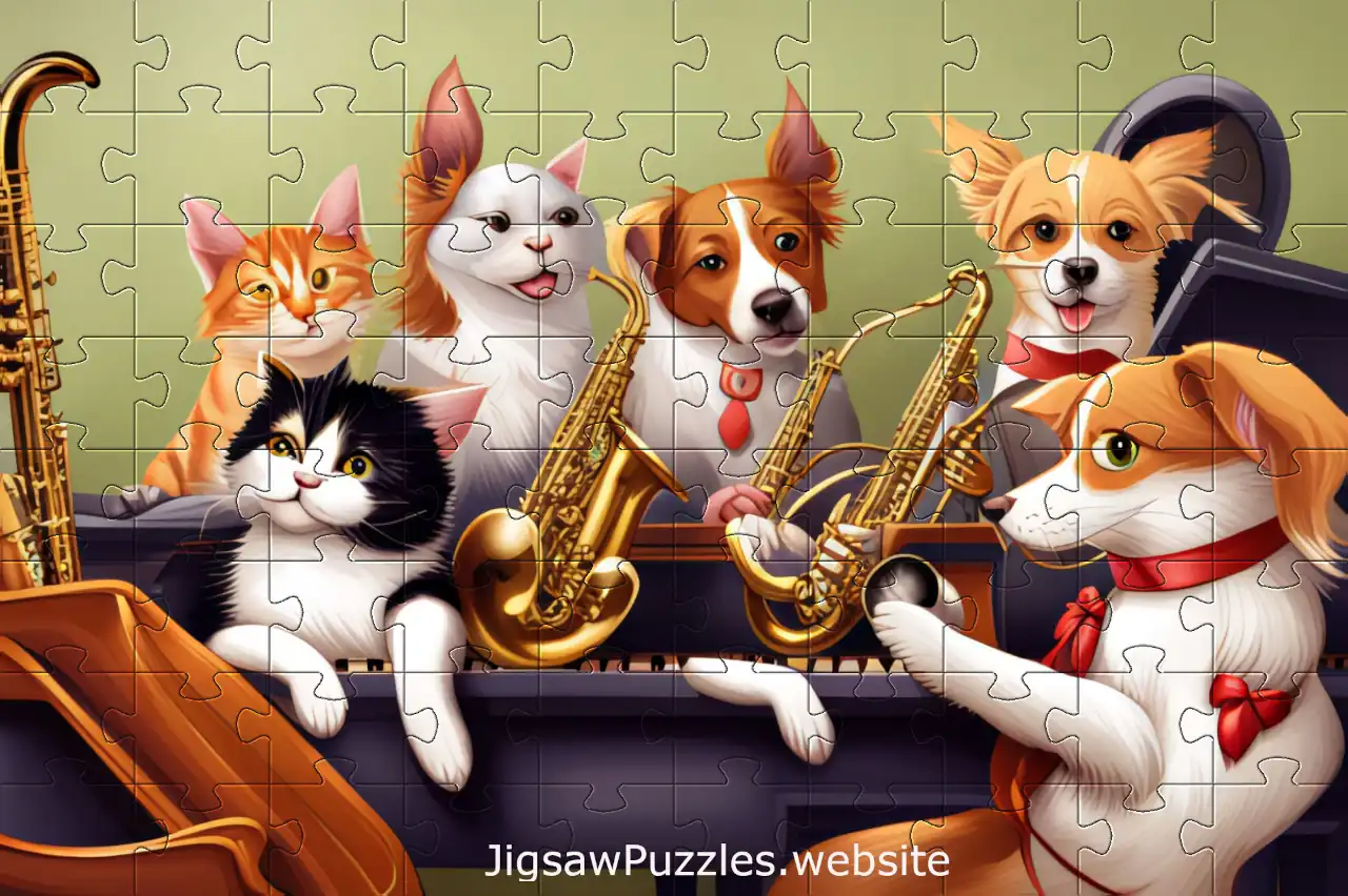 Picture of musical cats and dogs