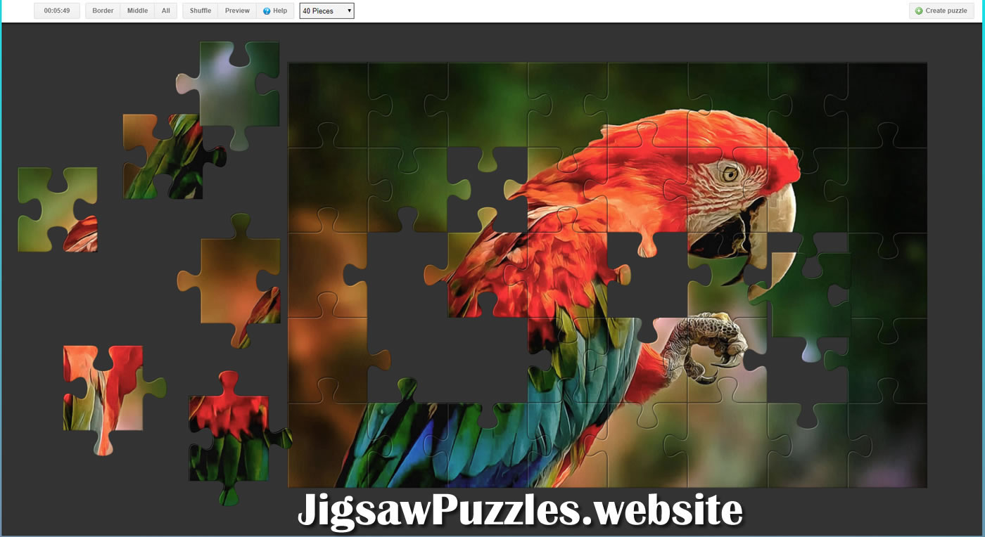 Jigsaw Puzzle | Free Online Game 7 - A bautiful parrot