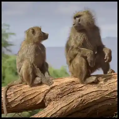 Baboon | Free online jigsaw puzzle of two delightful Baboons